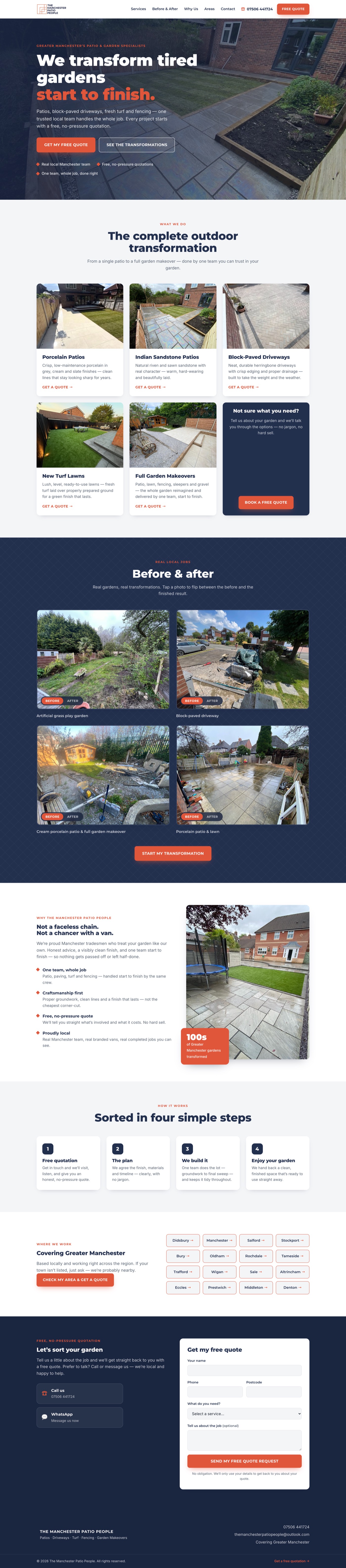 Manchester Patio People website built by Fourth Studio
