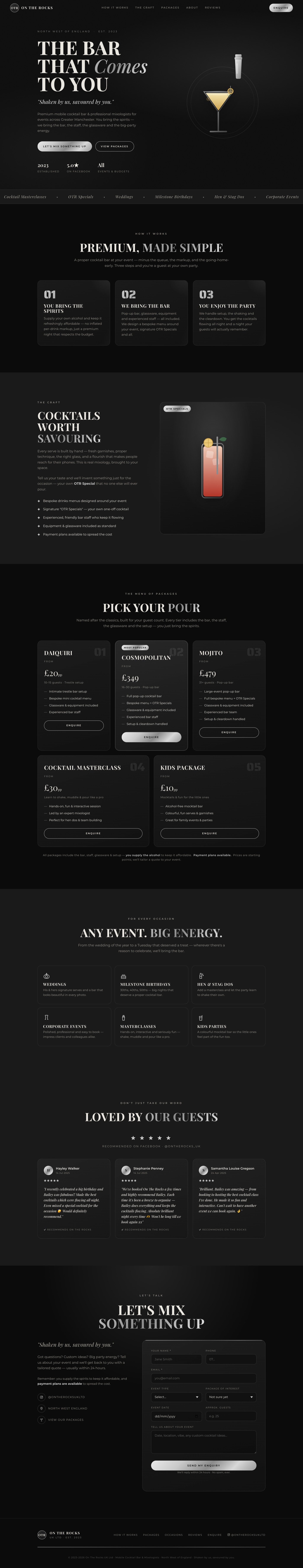 On The Rocks website built by Fourth Studio