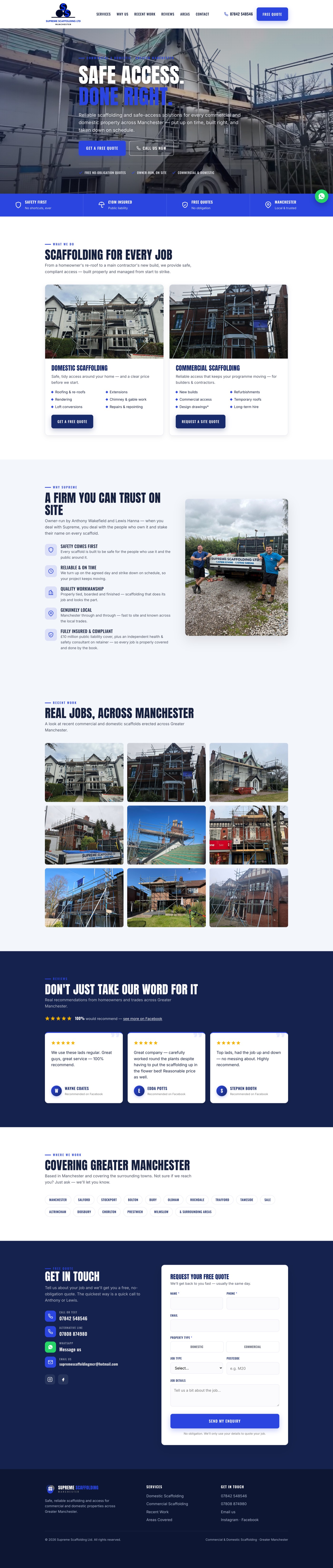 Supreme Scaffolding website built by Fourth Studio