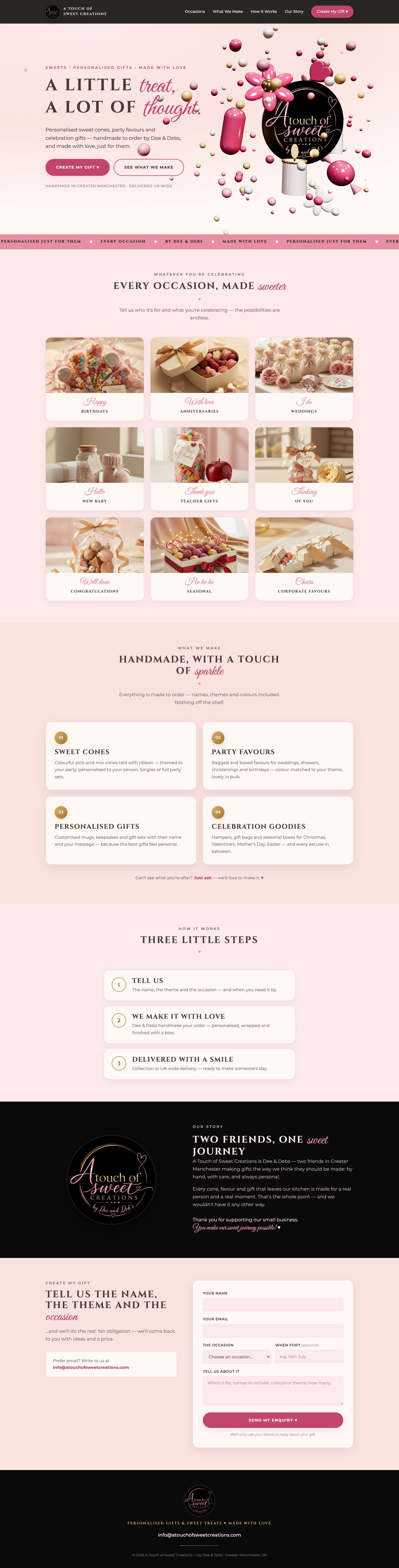 Sweet Creations website built by Fourth Studio